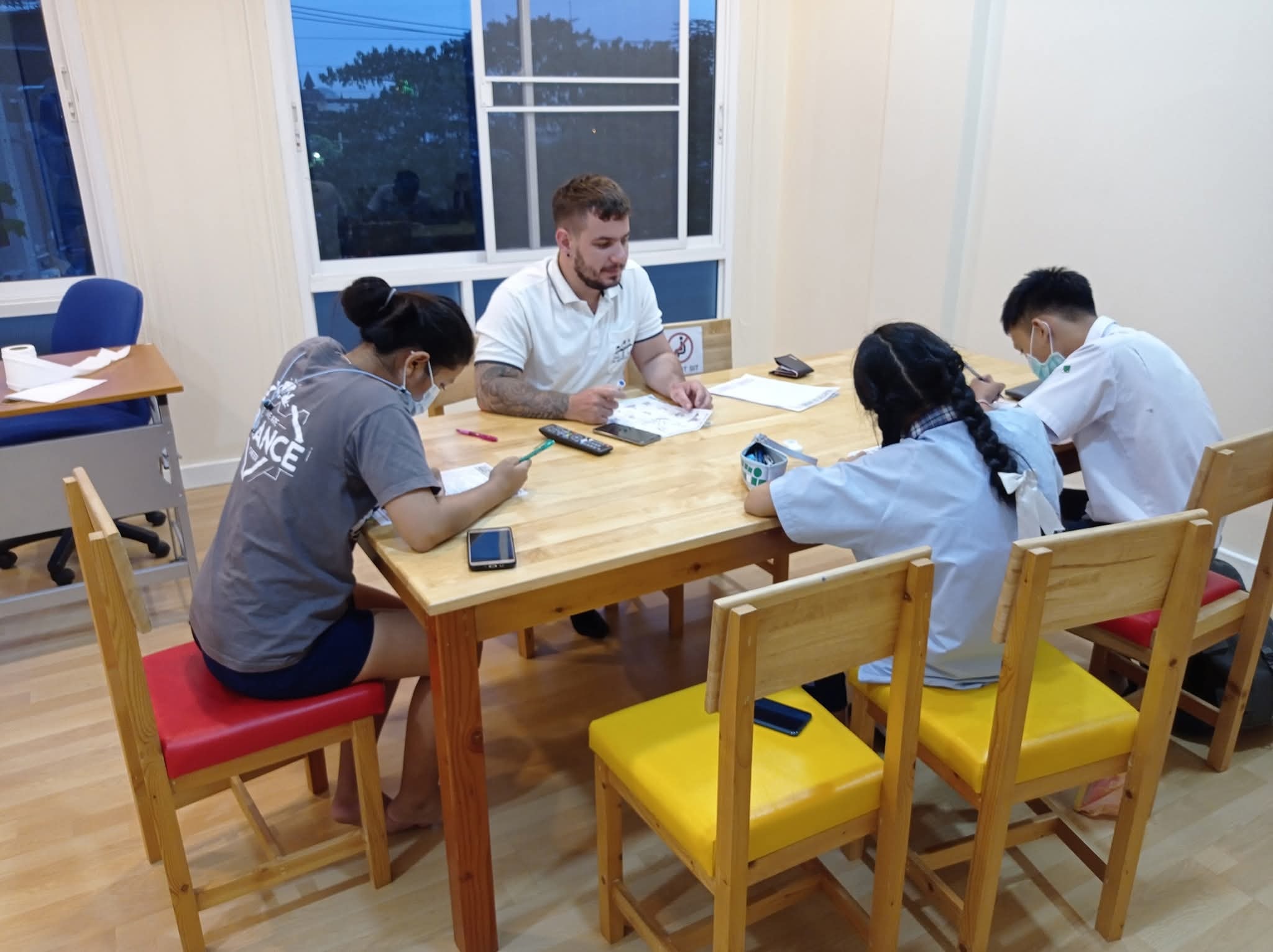 Learning activities inside the school